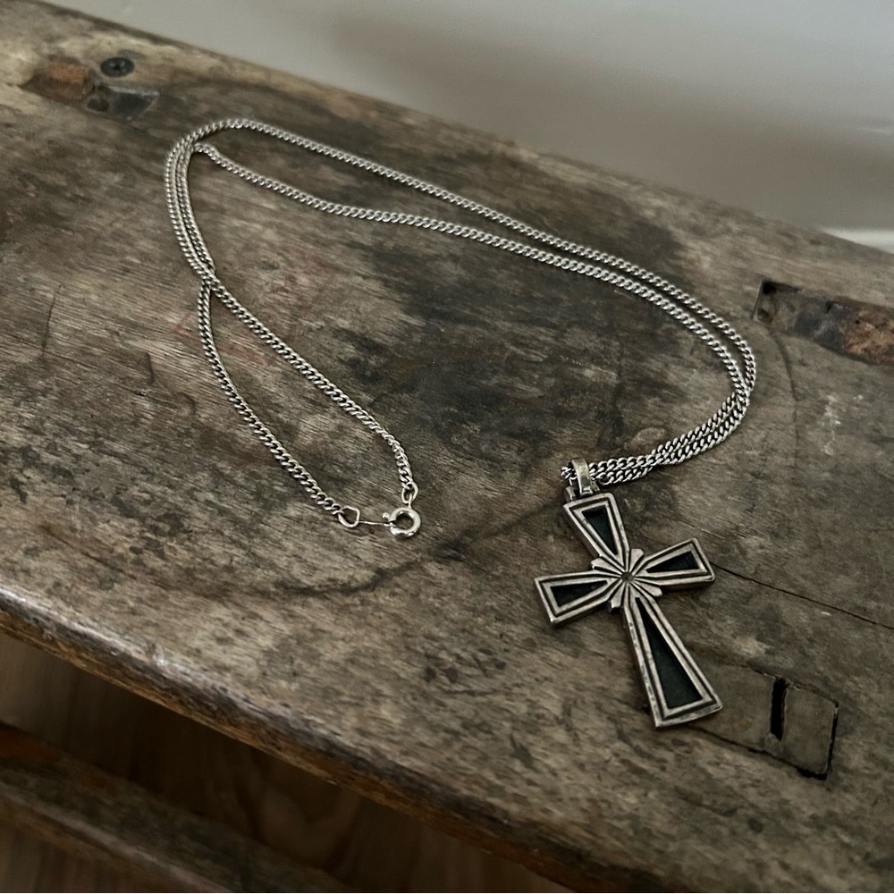 JAMES AVERY RETIRED CRUZ NOBLEZA CROSS PENDANT Sterling Silver With Chai…